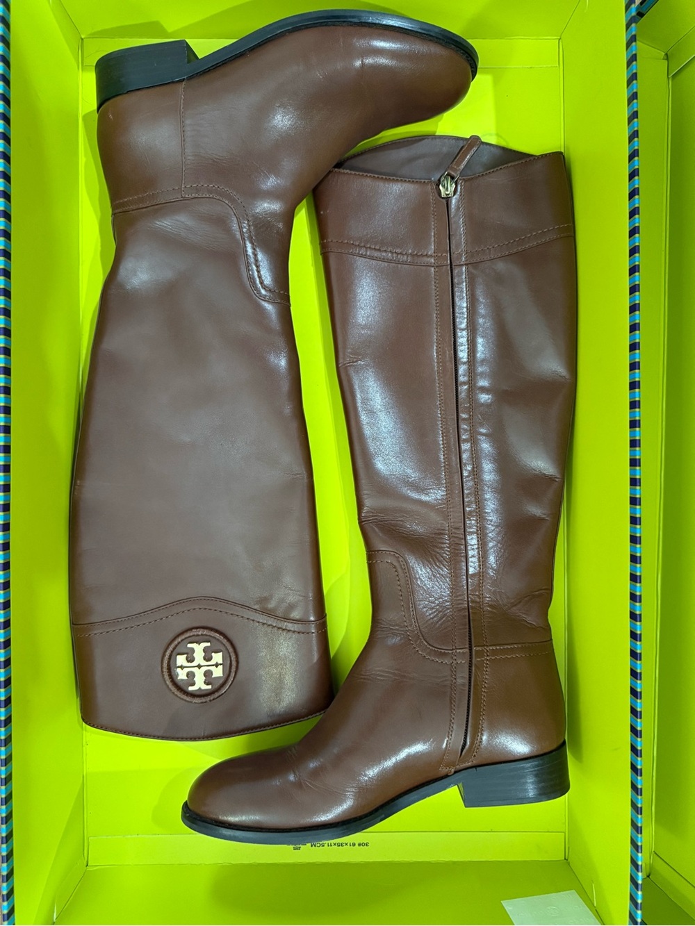 Tory Burch Chestnut Brown Leather Knee-High Riding Boots